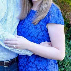 J.CREW Lace Cap-Sleeve Top